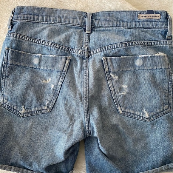 Citizens Of Humanity Blue Distressed Jean Shorts - Picture 13 of 15